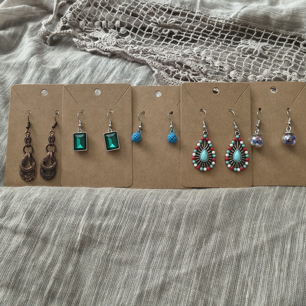 Boho Turquoise Red Teardrop Dangle Earrings - Women Jewelry